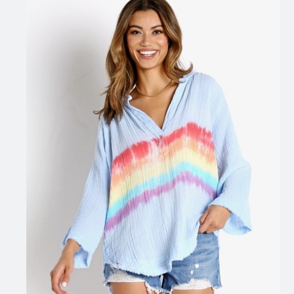 9 Seed Marrakesh Prism Tie Dye Top Pullover Shirt - Picture 7 of 7